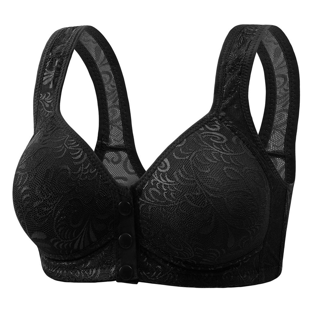 Modă Femei Inel Fără Sârmă Cataramă Față Deschidere Tip Vestă Dantelă Sexy Sutien Lenjerie Confortabilă