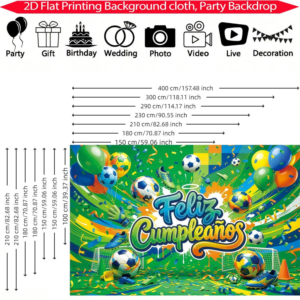 1pc colorful football birthday backdrop banner suitable for birthday party cake table decoration anniversary