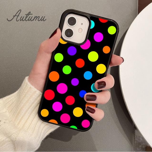 Mega Polka Dots Black White Phone Case for iPhone 11 12 13 14 Pro Max Mini X XR XS SE 2020 6S 7 8 Plus Samsung S21 S22 Shell