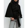 JPNTKY Γυναικεία Vintage Casual Μονόχρωμα Εκτύπωση Φθινόπωρο Χειμώνας Μακρυμάνικα Μπουφάν & Παλτό Διεθνές Σχέδιο