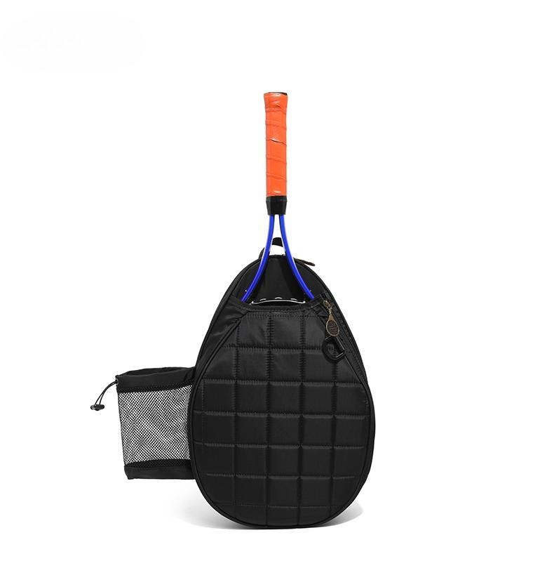 Light Weight Diamond Quilted Sports Backpack Detachable Adjustable Strap Tennis Pickleball Badminton Racket Carry Backpack чёрный
