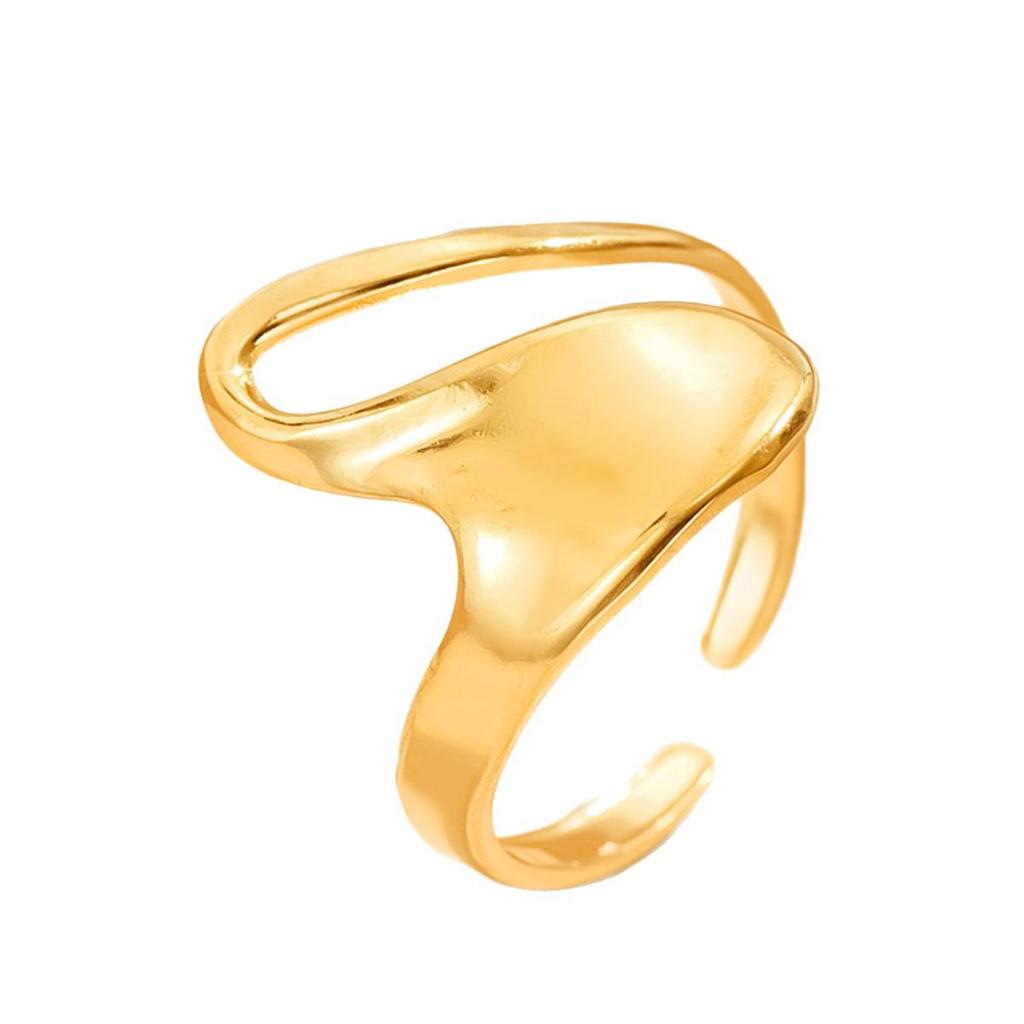 Stainless Steel Geometric Twisted Adjustable Ring