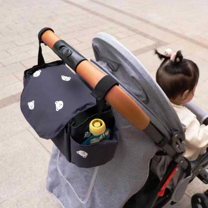 Portable Cartoon Bear Stroller Bag - Multi-Storage Travel Essential for Moms