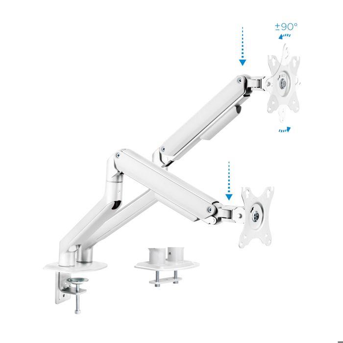 Support de Table - OCIODUAL - TOOQ DB4132TNR-W - Inclinable - 17" à 32" - VESA 75x75/100x100