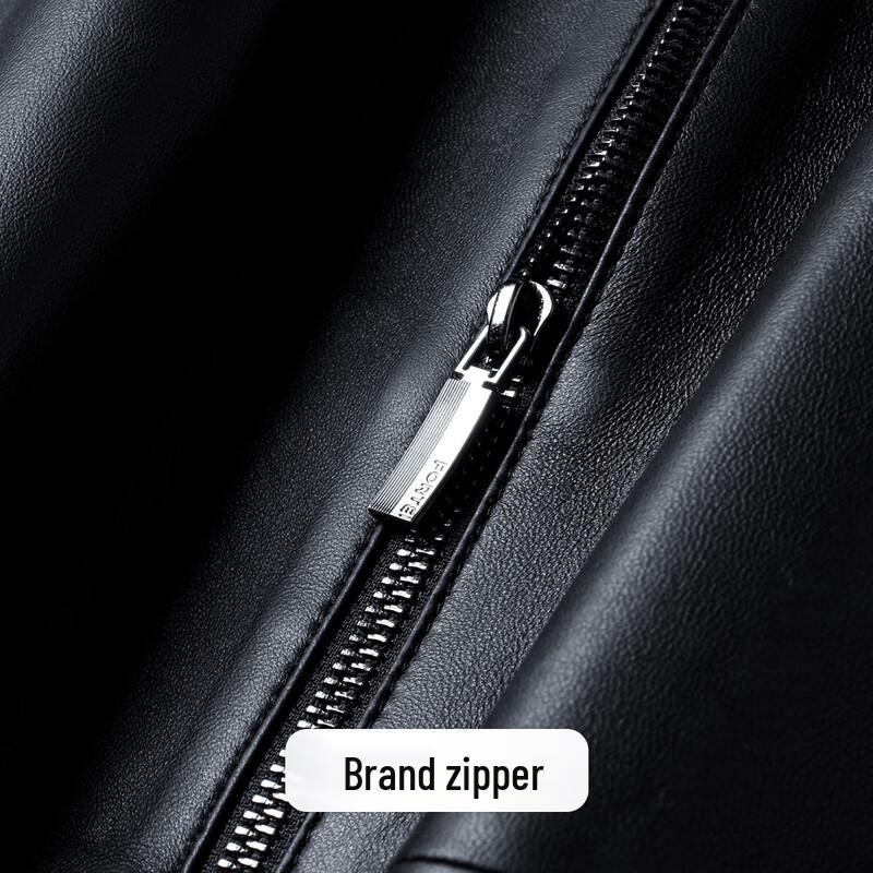 Men's Genuine Sheepskin Leather Windproof Lapel Jacket