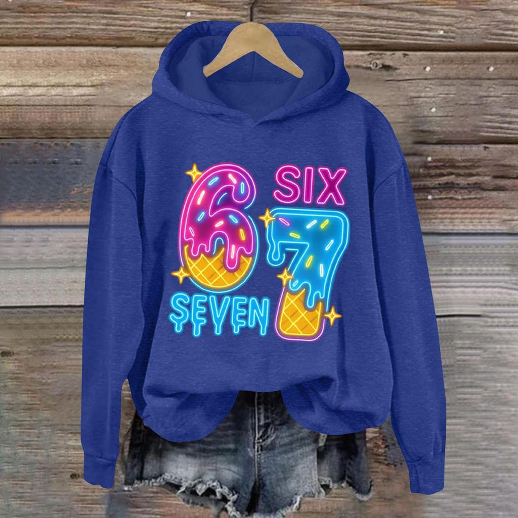 Damen Modisches Lässiges Langärmliges Bedrucktes Kapuzensweatshirt