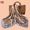 Spring and summer scarves, high-end totem printing versatile decorative scarves, headscarves, silk scarves 91 high-quality satin square scarves