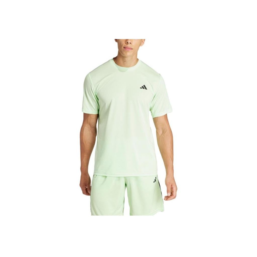 Adidas Solid Color Crew Neck Brand Logo Short Sleeve T-Shirt Men Tops Light-Green IT5396