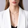 Stylish Versatile 18K Gold-Plated Long Tassel Bead Chain Necklace – Stainless Steel, Perfect for Everyday Wear by Women