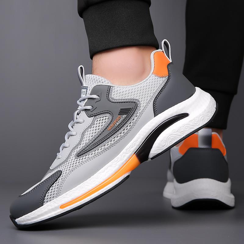 Fashion Men's Casual Breathable Mesh Sports Shoes 2025 Summer New Soft Sole Anti Slip Shock-absorbing Men's Lightweight Running Shoes
