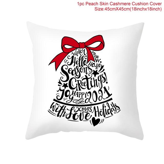 45cm Christmas Cushion Cover Navidad Merry Christmas Decorations For Home Xmas Noel Cristmas Ornaments New Year Gifts