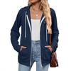 Women S Long Sleeve Hooded Sweatshirt With Zipper Pockets Casual Top