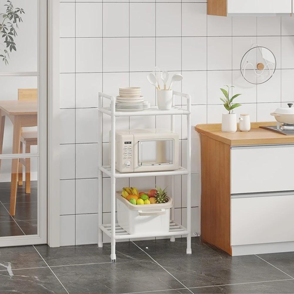 Scaffale portaoggetti da cucina a microonde multistrato, autoportante, mobile, per la casa, ad alto carico, audace, ispessito, semplice, durevole