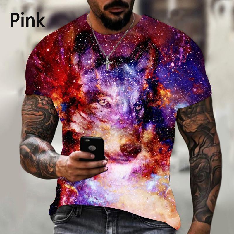 Fashion animal wolf 3D printed T-shirt for men and women summer casual short sleeved cool wolf shirt top