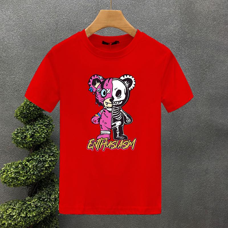 Luxury Brand Robot Bear 100% Cotton High Quality Print Couple Tees Summer Harajuku For Men/Women Short Sleeve T-shirt Asian Size