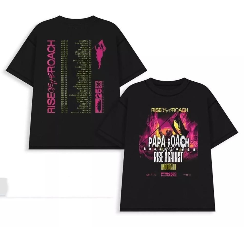 

Papa Roach Rise Of The Roach Tour 2025 Unisex All Size S3XL TShirt MR739 Unisex T-Shirt XL