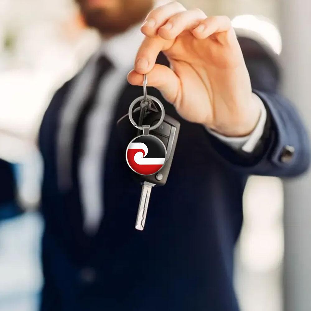 1PC New Zealand Maori Flag Keychain Durable DIY Car Keyring Accessories Souvenir Gift for Men Woman