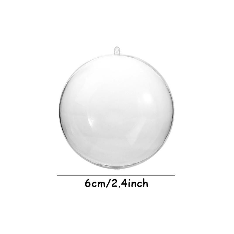 5/6/8/10cm Transparent Plastic Ball Christmas Tree Pendant Home Decoration Ball Christmas Hanging Gift Box New Year's Supplies