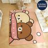 Soft Flannel Floor Mat Character Rilakkuma Floor Mat Non-Slip Absorbent Doormat Bathroom Bedroom Home Decor Rug