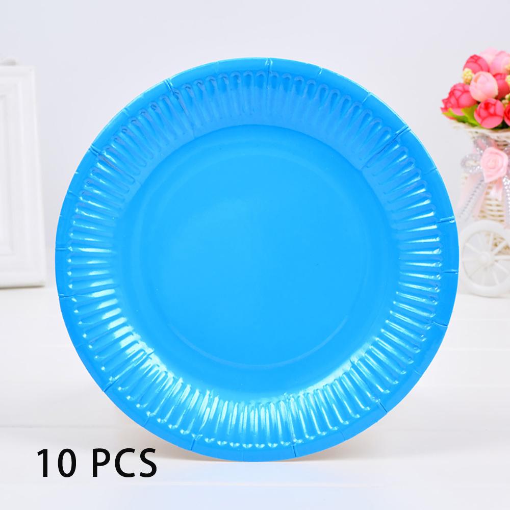 10 PCS Solid Color Disposable Paper Tray Eco-friendly Cardboard Diameter 18cm High quality white cardboard Handmade props