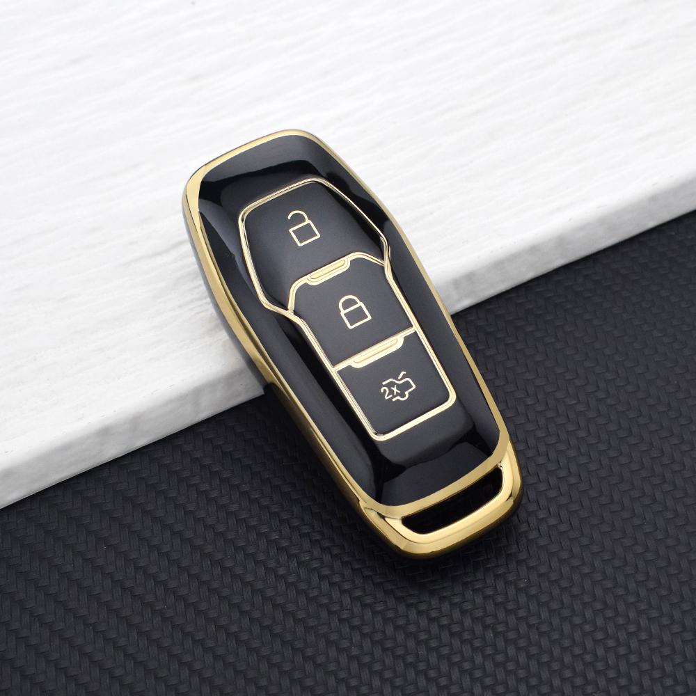 

3 Buttons Soft TPU Car Key Cover Case For Ford Fusion Mondeo Mustang F-150 Explorer Edge Key Fob Holder Key Chain Auto Parts
