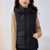 Fashion Winter Women's Warm Vest Hooded Thick Casual Sleeveless Jackets Woman Short Coats
