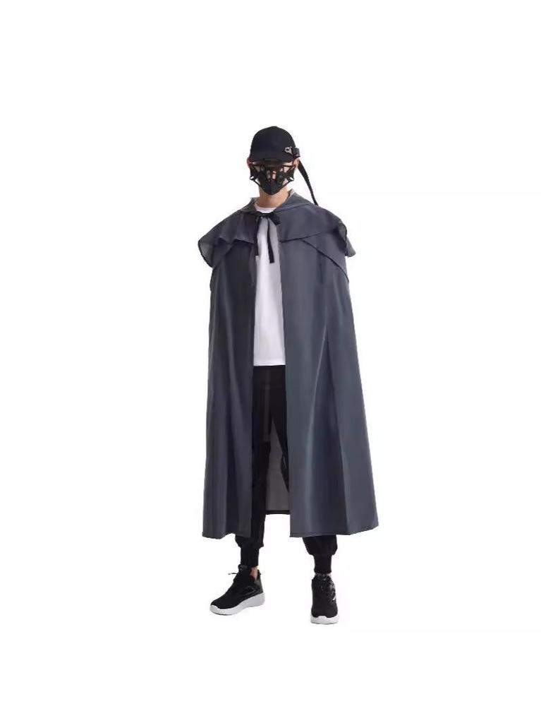Medieval Gothic Iridescent Hooded Cloak: Reflective Cape for Halloween Parties