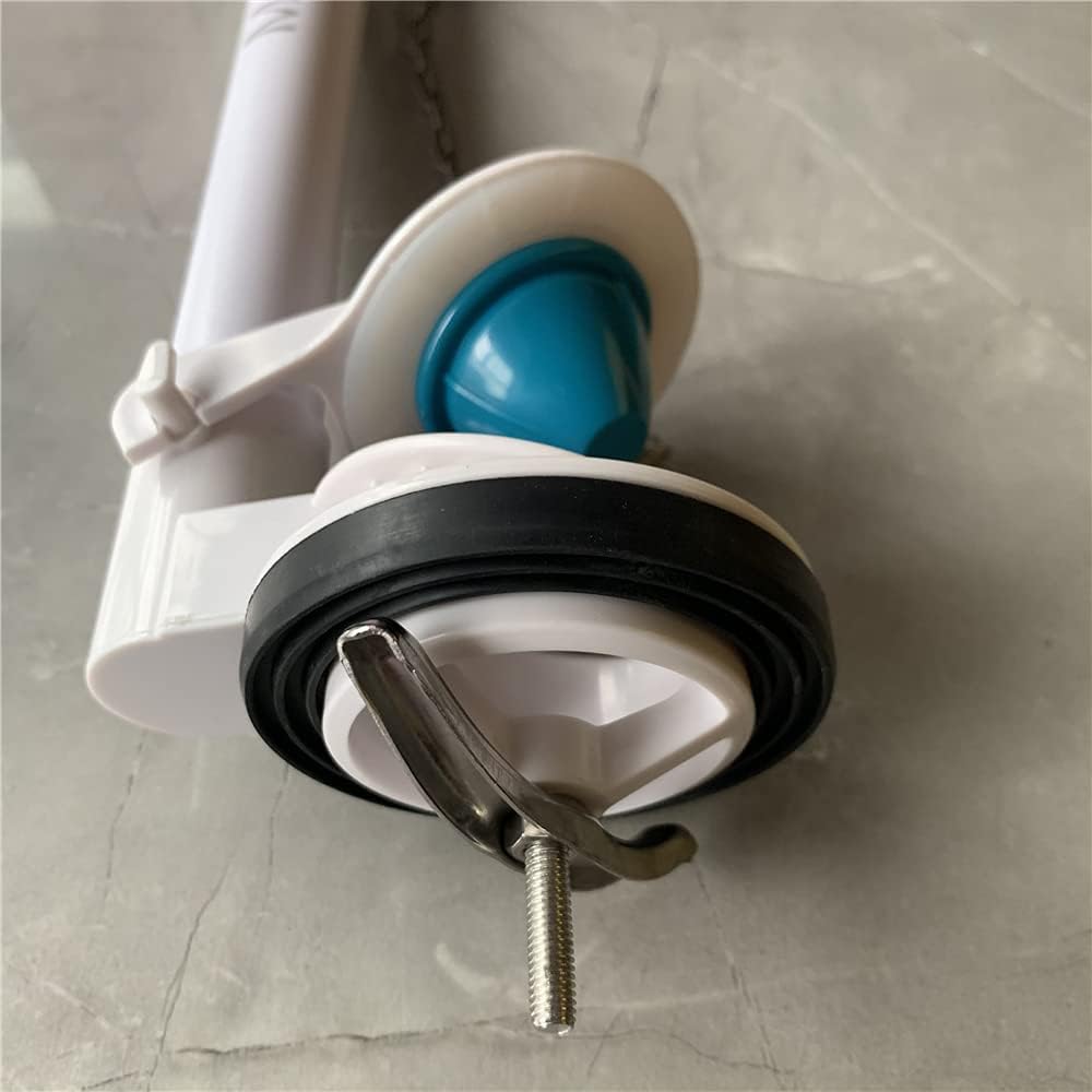 One Piece Toilet Flush Valve, Universal Toilet Repair Kit Complete 2 Inch Toilet Flapper/10 Inch High Toilet Overflow Tube White