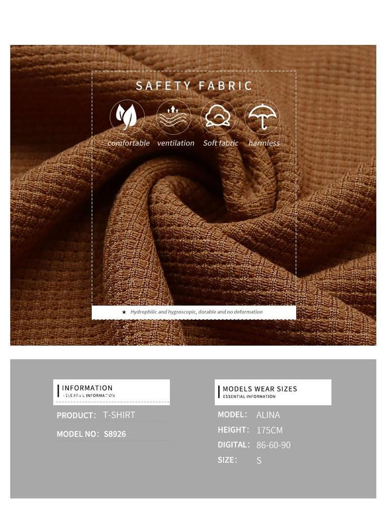 European & American Autumn 2025 Retro V-neck Waffle Long-sleeve Women's Pullover Top