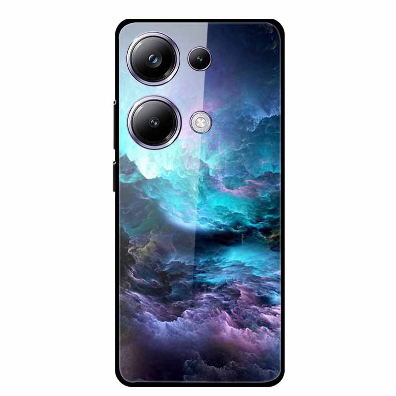 Glass Back Cover For Xiaomi Redmi Note 13 Note13 Pro Case Soft Bumper Hard Tempered Glass Case For Redmi Note 13 Pro Phone Case