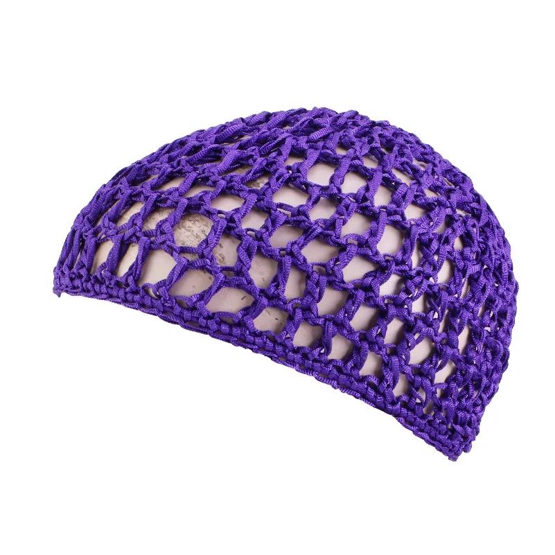 New Women's Mesh Hair Net Black Wig Caps handmade Crochet Cap Adjustable Strap Hair Net for Sleeping Turban Hat Chemo Hats