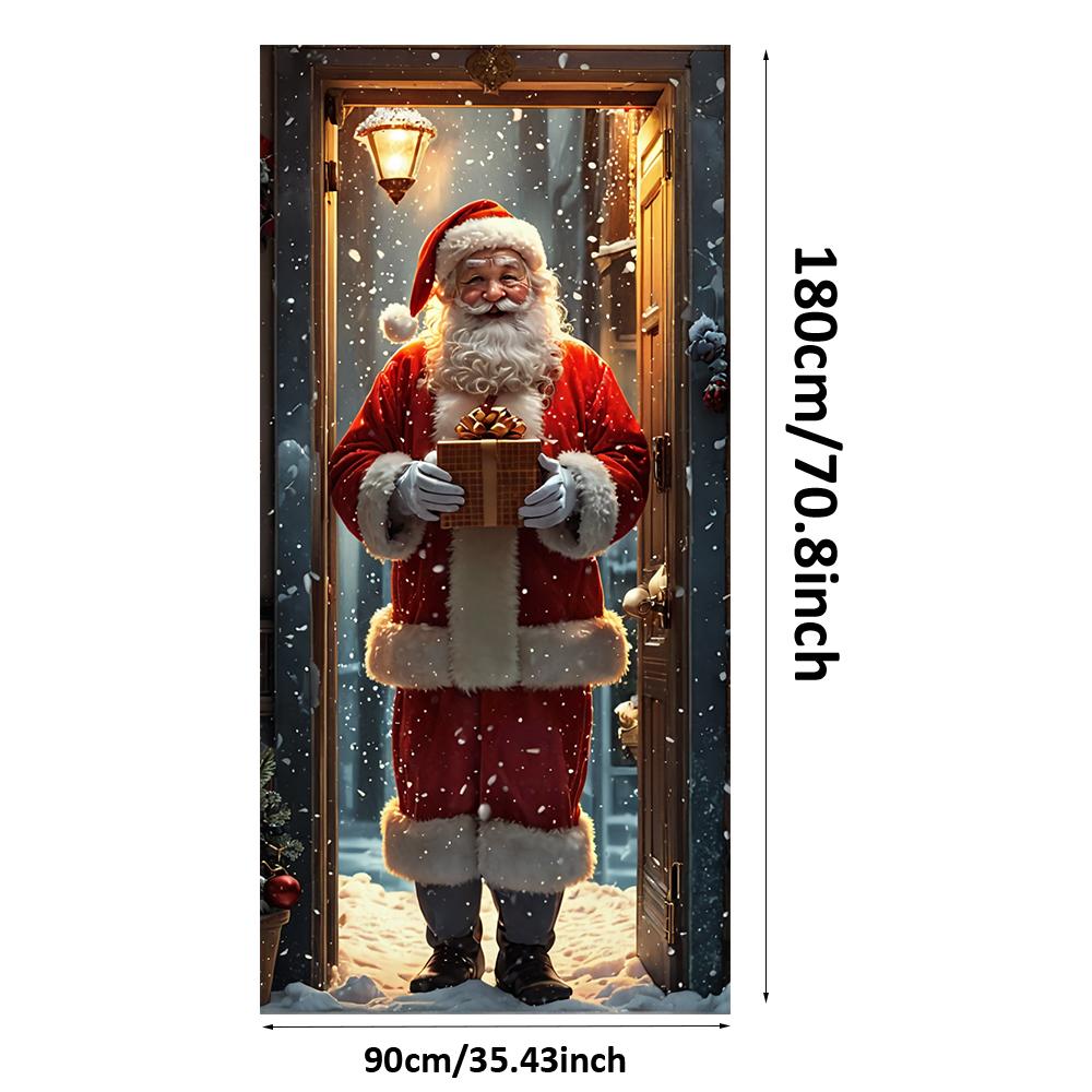 Živý Santa Claus Otvor Dvere Banner 2025 Vianočný Poťah na Dvere Podšívky na Vianočné Dvere Vianočná Vonkajšia Záhradná Dekorácia novinka