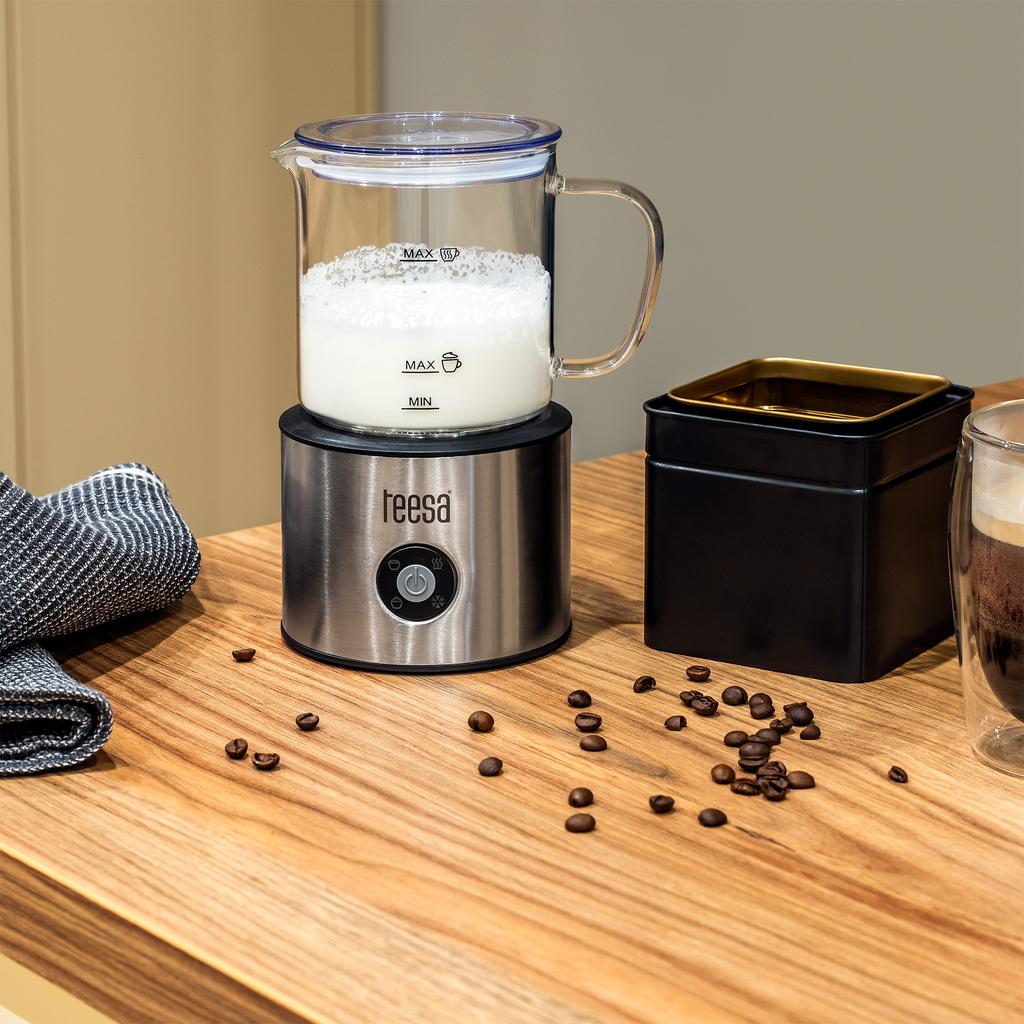 Teesa AROMA F60 Elektrischer Milchaufschäumer, 600W, Heizfunktion