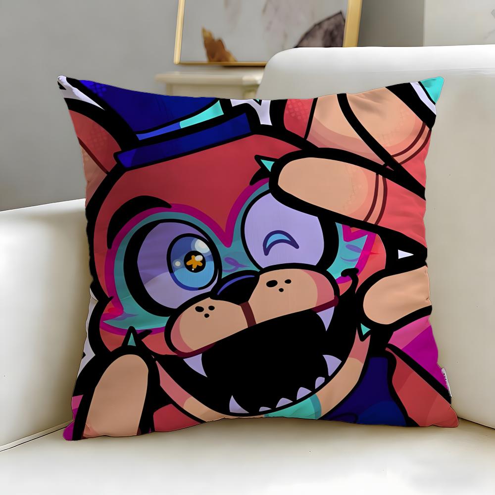 

popular game Five Nights at Freddys Cushion Cover Soft EasyWash Pillow Case Versatile for Couch Bed Travel and Office 30X30cm