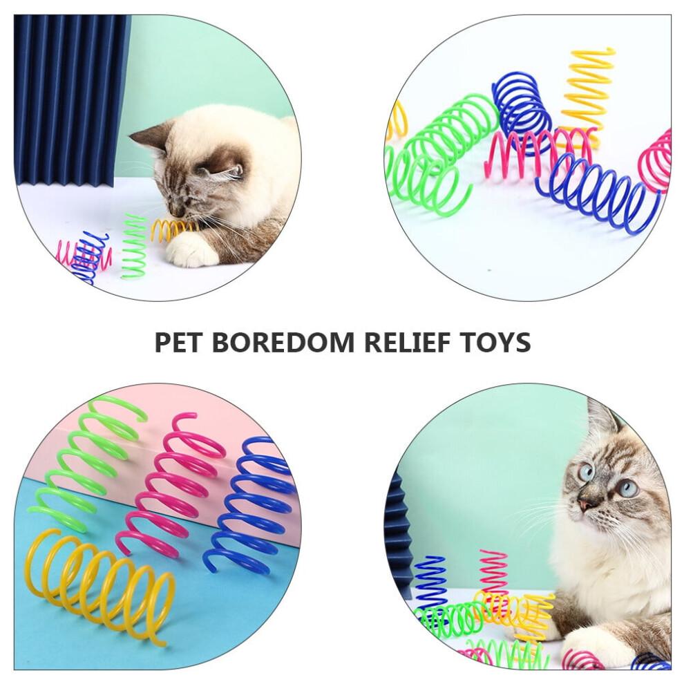 40 Pieces Durable Rubber Spring Toys for Cat Play and Interaction Assorted Color