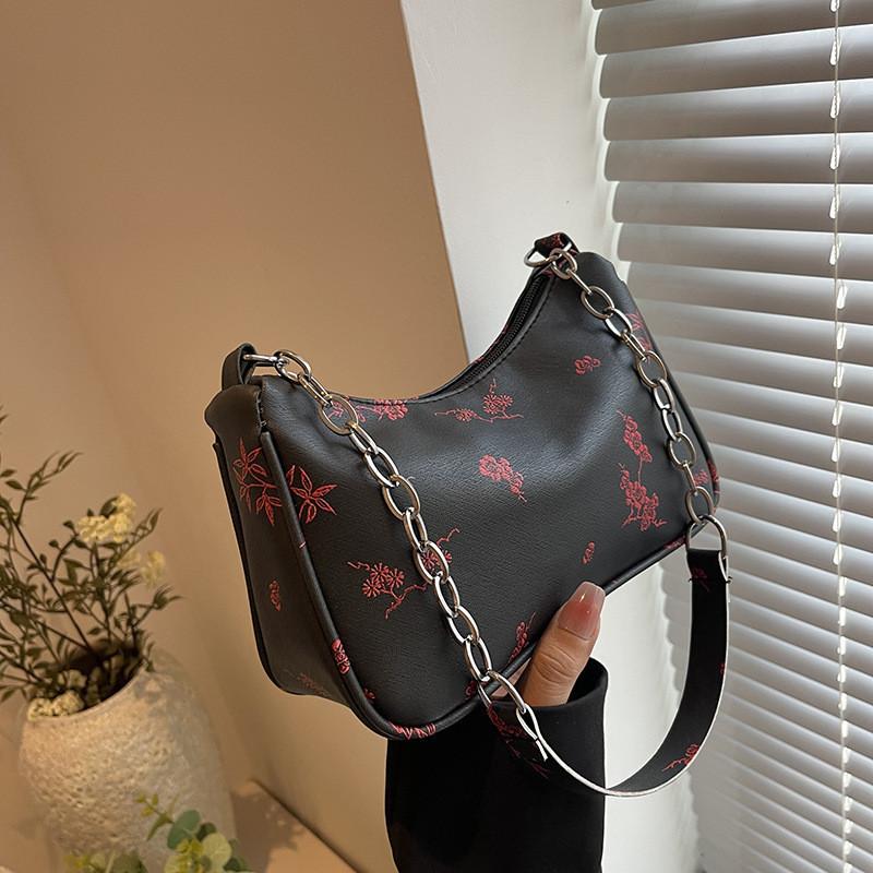 Stylish Black Summer Shoulder Crossbody Bag With Chic Butterfly Print Design чёрный