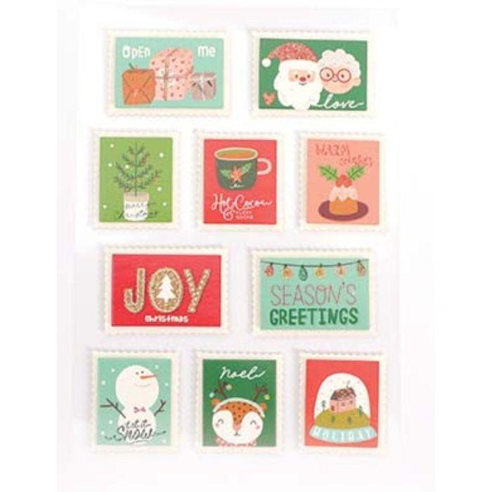 10 Christmas Stamp Stickers Effect