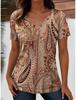 T-shirt da Donna Stile Grafico Retrò Abbigliamento Moda Stampa 3D Moda Estiva Top Scollo a V Largo Manica Corta Maglietta