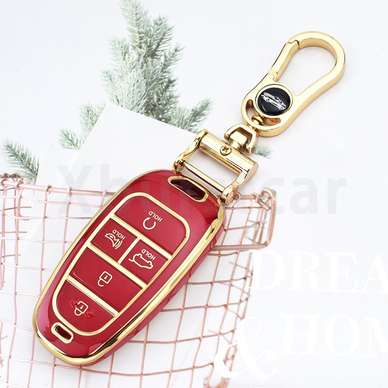5 Buttons Shell for Hyundai Santa Fe Tucson 2022 NEXO NX4 Atos Prime Solaris 2021 TPU Car Key Case Cover Auto Accessories