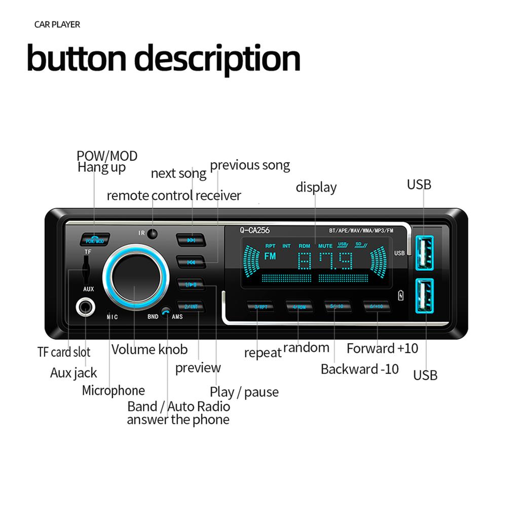 Handsfree Call Car Charger Wireless Bluetooth-compatible FM Transmitter Radio Receiver Mp3 Audio Music Stereo Adapter