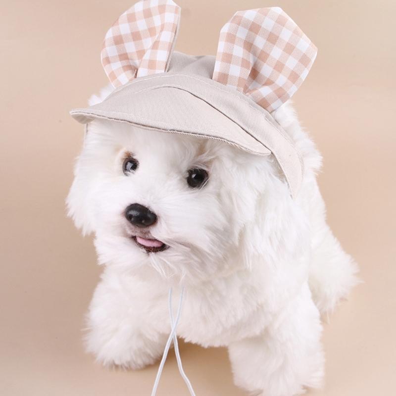 Outdoor Pet Sun Hat Sun Blocking Design Lightweighted Polyester Summer Hat For Dogs Kitten Ventilated Ear Space