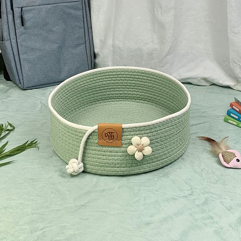 Cat Nest Rattan Summer Cool Nest Cat Nest Universal Cat Scratching Board for All Seasons One-piece Nest Deep Sleep Washable