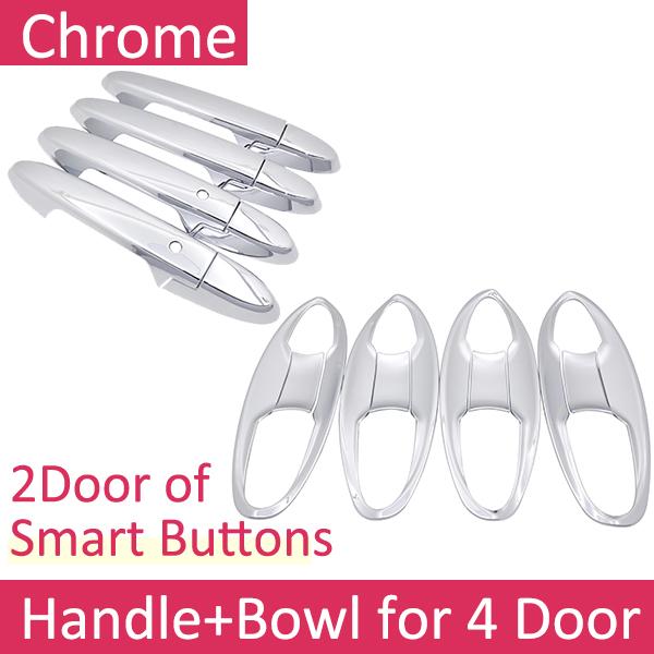 for Honda FIT JAZZ MK3 2015~ Luxurious Chrome Exterior Door Handle Cover Car Accessories Stickers Trim Set 2016 2017