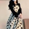 Elegant Two-Piece Platycodon Floral Dress for Women - 2025 Spring/Autumn Long-Sleeve Style