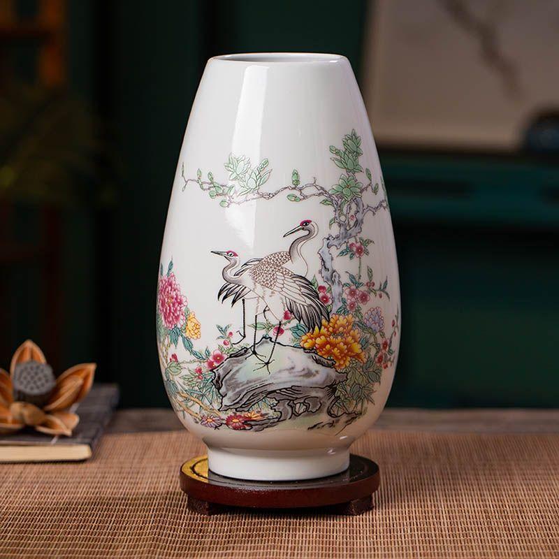 Chinese Jingdezhen Ceramic Vase Flower Arrangement Decoration Items Home Room Furnishing Accessories Cafe Office Ornaments Art