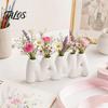 3D-gedruckte MAMA-Buchstaben-Vase, Kreativer Blumenhalter zum Muttertag mit mehreren Einstecklöchern, Minimalistische weiße Schreibtischdekoration für Schlafzimmer Esstisch