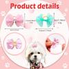 60PCS Pet Hair Bows, Puppy Dog Bows with Rubber Bands, 20pcs with Drills and 40 pcs Pure Yarn Handmade Pet Hair Grooming Attachments with Rubber