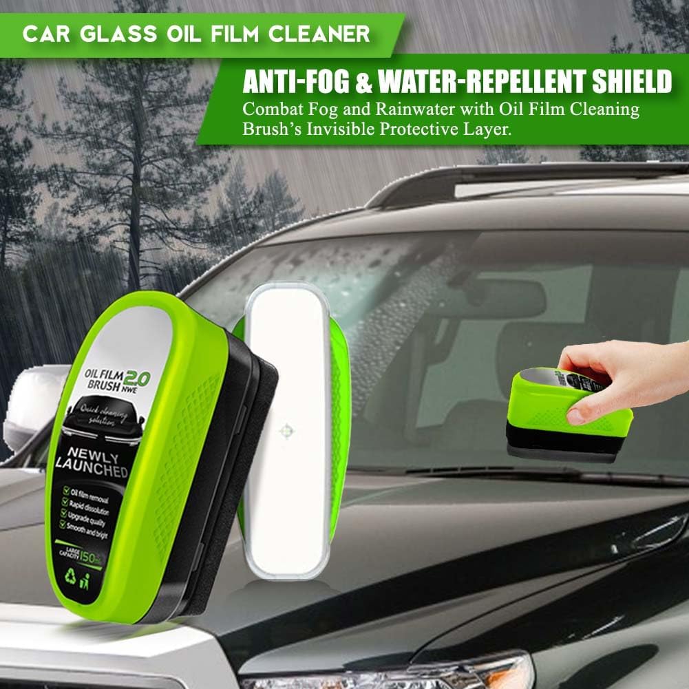 Car Window Cleaner Clearview Shield Automotive Oil Film Cleaning Brush, Glass Oil Film Remover, Glass Cleaning Board for Instant Clarity