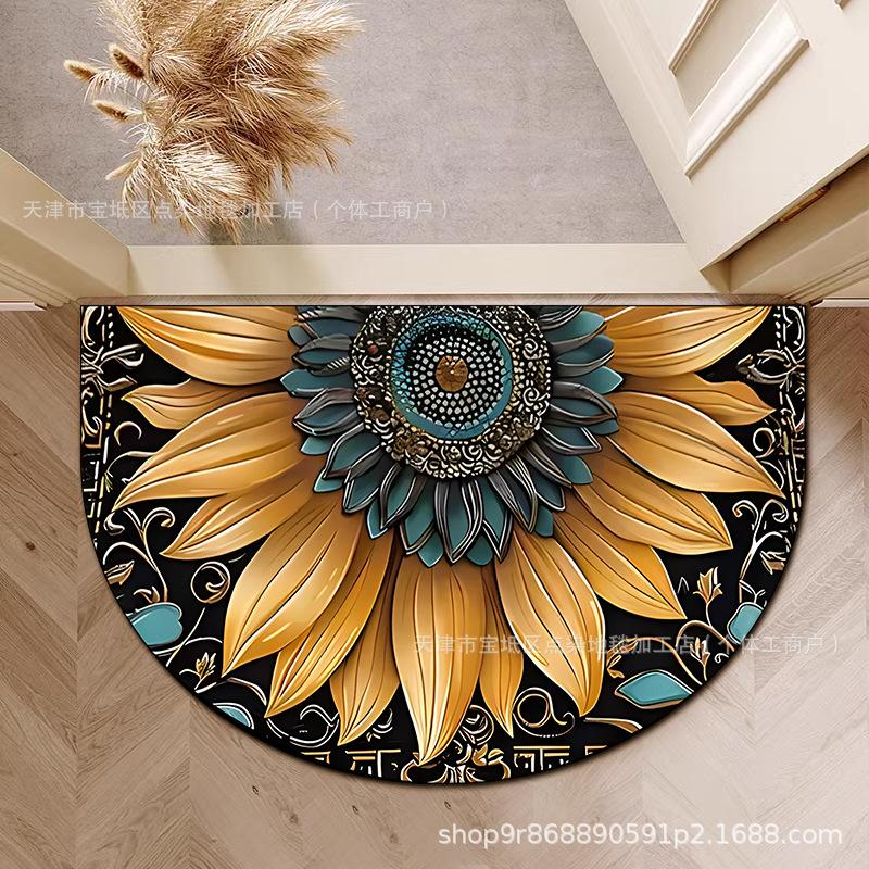 Halbkreisförmige Blumen-Bodenmatte Badezimmer-Eingangs-Fußmatte Eingangstürmatte Leicht zu pflegen Fußmatte