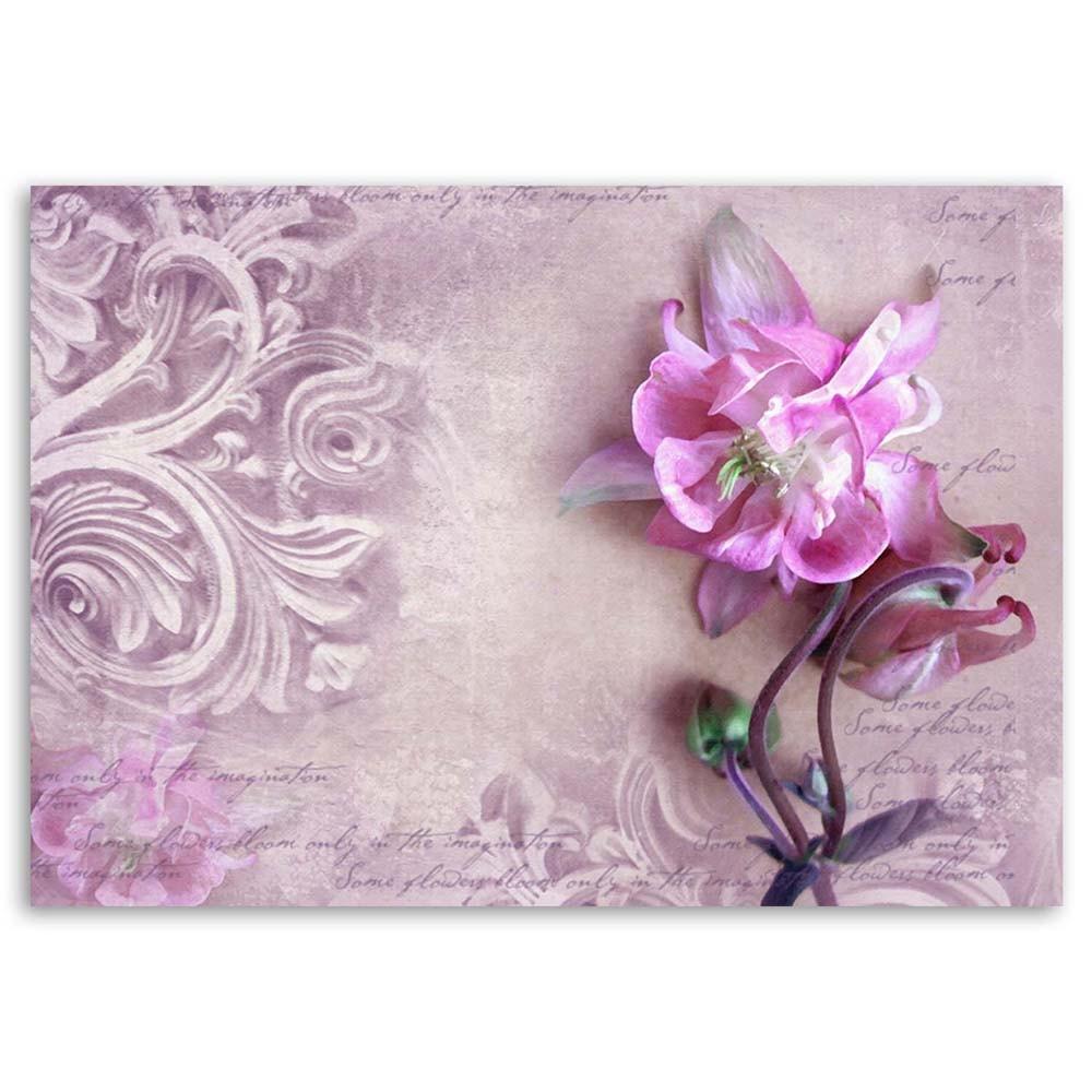 Canvas Print Pink Flower Vintage